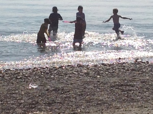 Weather warm enough for Puget Sound beach play